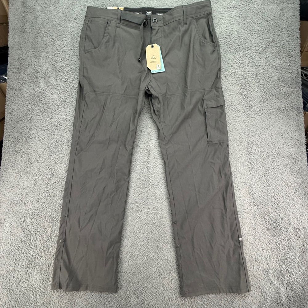 Prana Stretch Zion Pant II Mens 40x32 Dark Iron Gray Relaxed Straight Hiking New